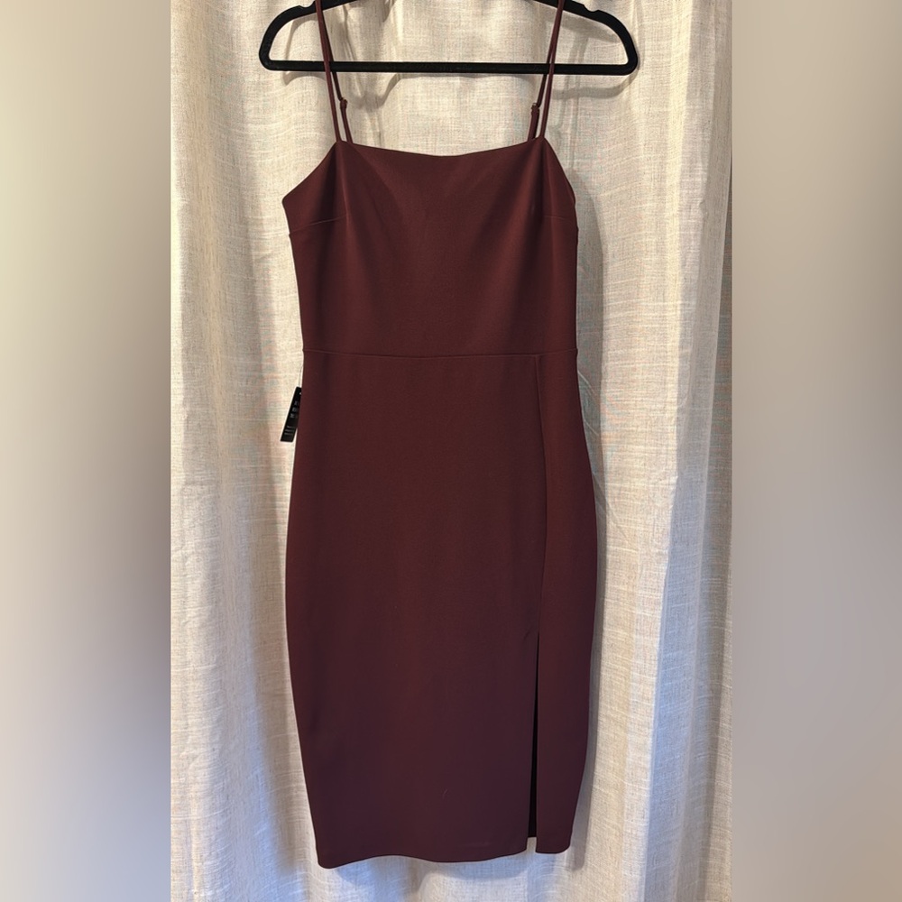 Express Maroon Sheath Dress with Slit